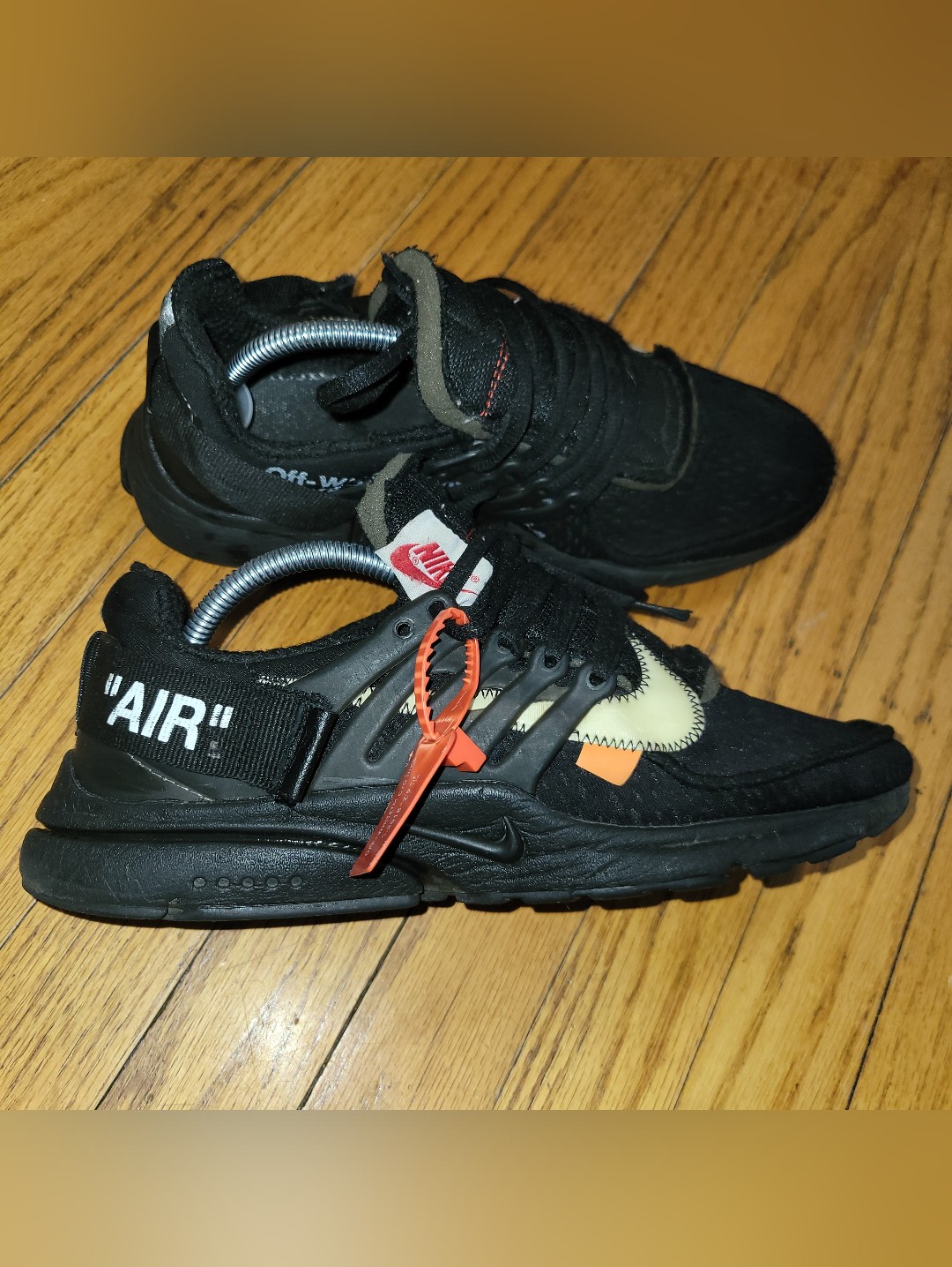 Size 9.5 Mens Off-White X Nike Black Air Presto Sneakers 2018 Rare Shoes Red